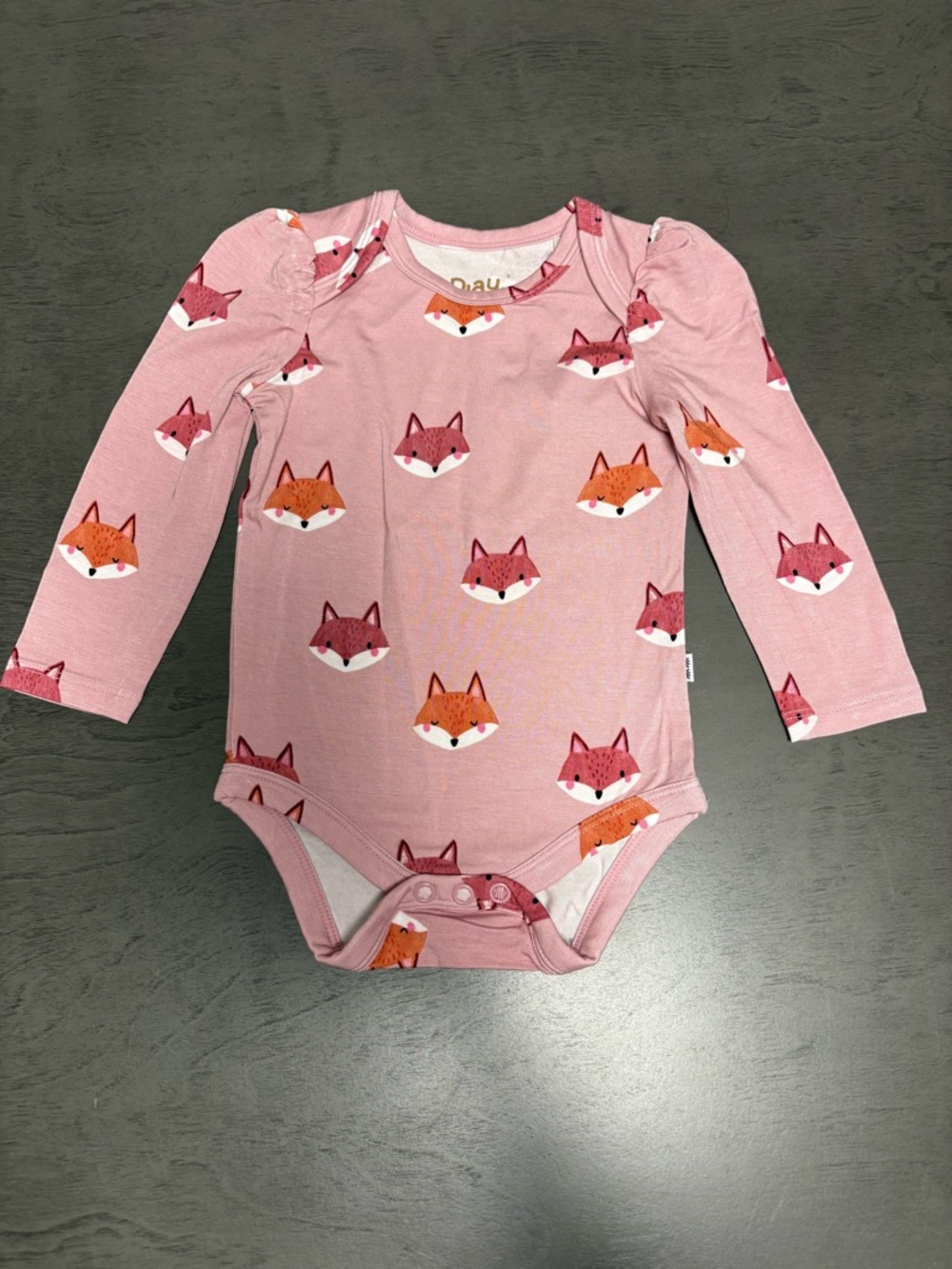 Little Sleepies Fox Tracks Puff Sleeve Bodysuit 3-6M NWT Bamboo